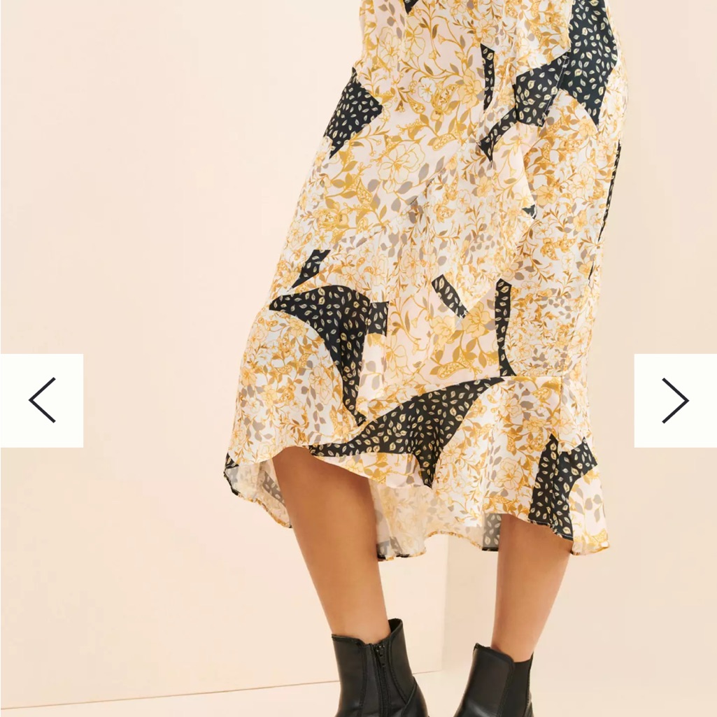 Greylin Black And Gold Floral A-Line Skirt